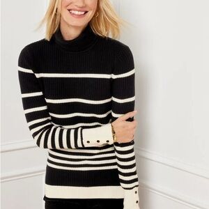 Talbots Striped Black and White Women's Sweater